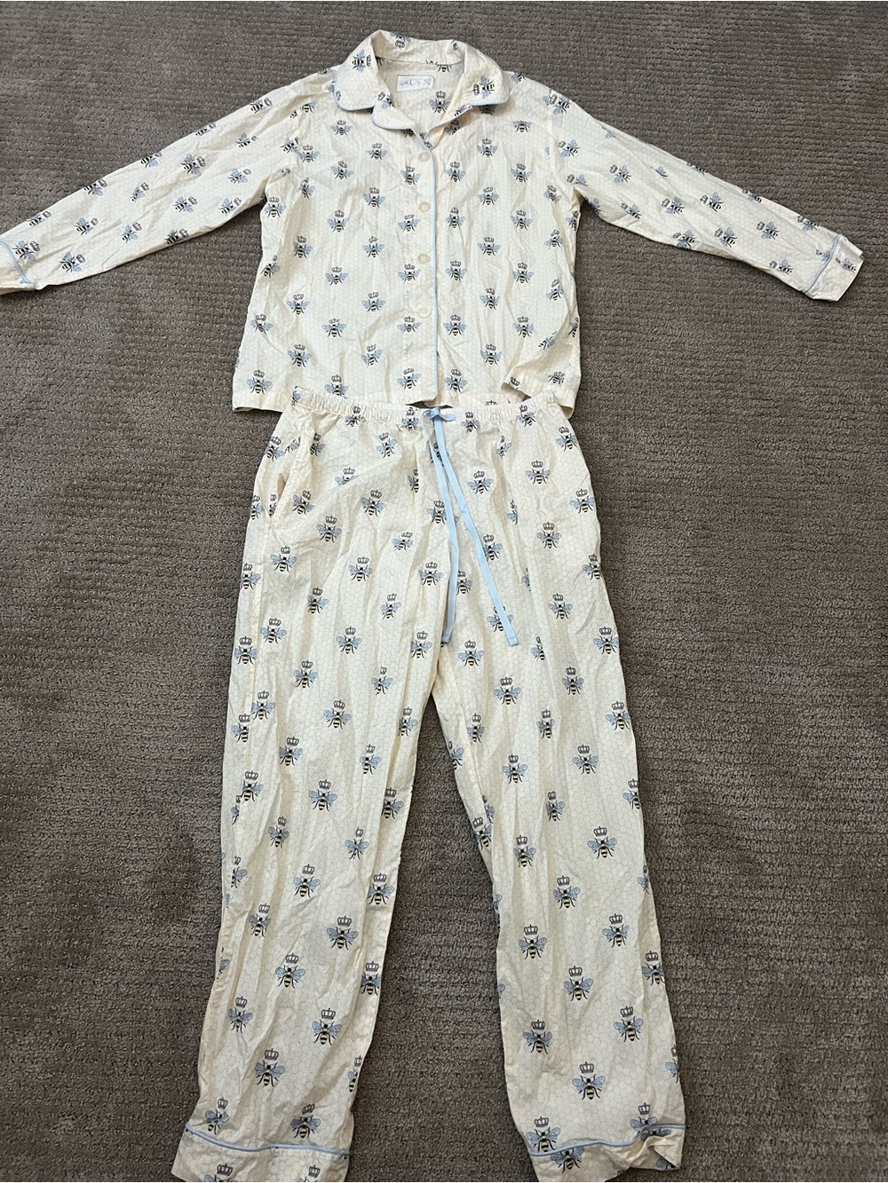 The Cats Pajamas Pima Cotton Pajama Set Queen Bee Honey